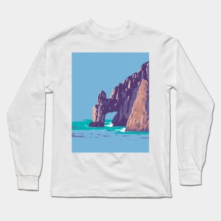 El Arco or the Arch of Cabo San Lucas in Mexico WPA Art Deco Poster Long Sleeve T-Shirt